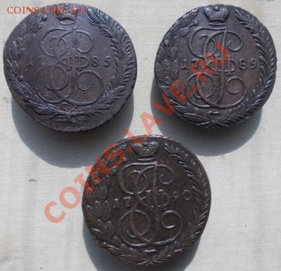 5 копеек Екатерины 2 (3 шт) 1785, 89, 90 ЕМ до 03.04.13 - DSCN0208.JPG