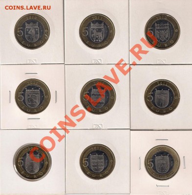 5€ Финляндия '10-'11 Провинции (9 шт.) до 4.4.13 22-00 мск - 509829525_0