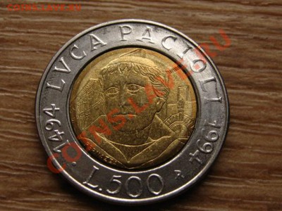Италия 500 лир 1994 биметал ЛукаПачоли до 03.04.13 в 21.00 М - IMG_1073