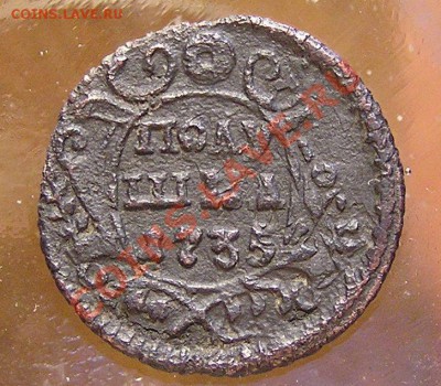 Полушка 1735. Перечекан с копейки 1728 МОСКВА! - P1010013.JPG