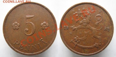 Финляндия 5 пенни 1939  до 10-04-13  22-00 - Финляндия 5 пенни 1939