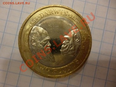 ДК Великобритания 2 фунта Дарвин и обезьяна 08.04 - P1020858.JPG
