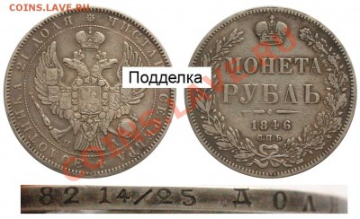 Монета Рубль 1846 - 55