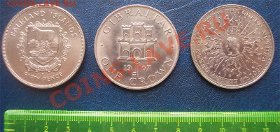 3 монеты Великобритании и колоний( 1крона, 25  и 50 пенсов) - Реверсы