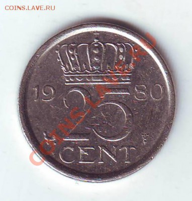 Нидерланды.25 Центов.1980. до 13 Апреля - 1980.JPG