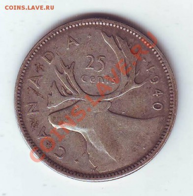 Канада.25 Центов.1940.Олень.Ag 0.800. до 14 Апреля - 1940 олень.JPG