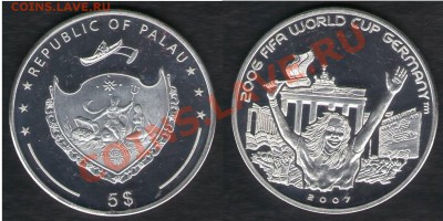 >L< Ag Футбол Палау 5 долларов 2007 до 13.04.13 21:45 - Палау 5 долларов 25,0 2007