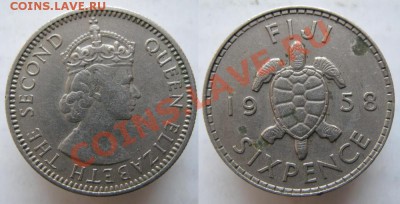 Брит Фиджи 6 пенсов 1958 (черепаха)  до 15-04-13  22-00 - Брит Фиджи 6 пенсов 1958 177