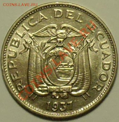 ЭКВАДОР - 10 центаво 1937 - до 16 апреля - 875