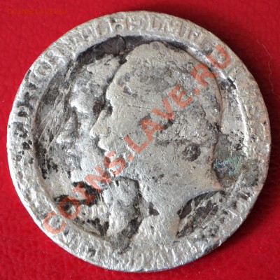 Монета 1819 года с двумя мужиками и орлом на аверсе - 1-нем