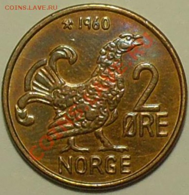 НОРВЕГИЯ - 2 ёре 1960 - Глухарь - до 18 апреля - 894