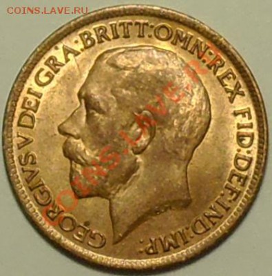 ВЕЛИКОБРИТАНИЯ - Фартинг 1918 - Георг V - до 20 апреля - 995