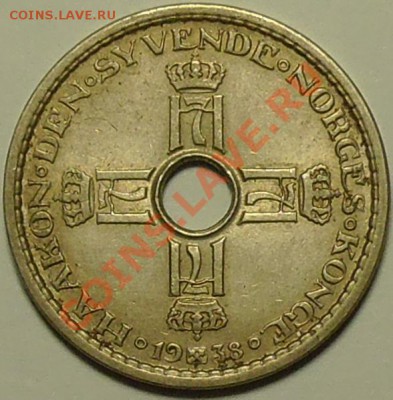 НОРВЕГИЯ - 1 крона 1938 - до 21 апреля - 836