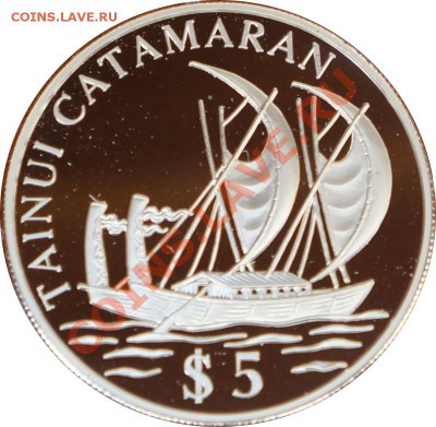 О-ва Кука 5 долларов 1996 Катамаран - 1