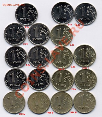 1р. разновиды 2009,2005,1998 - 10