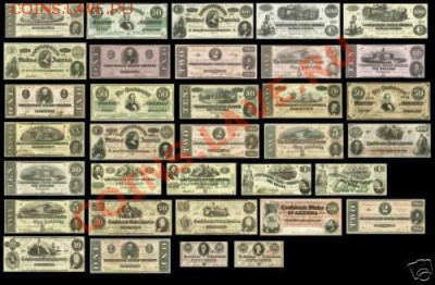 США Набор Копий Банкнот Конфедерации 1861-1864гг - 1