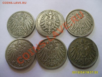 ГЕРМАНИЯ,5 ПФЕННИГОВ 1889А,1899А,1912А,D,1913A,1918A!до20.04 - S6000309.JPG