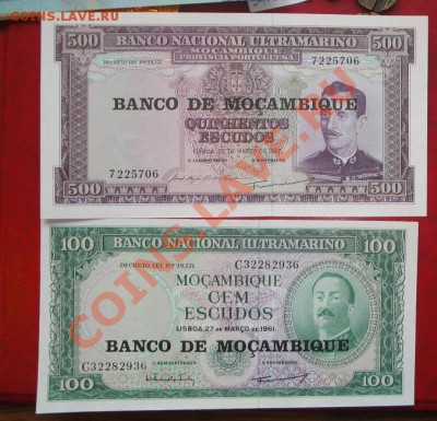 Мозамбик 100 эскудо 1961 +500 эскудо 1967 АЦ  до 24.4 - 18 -04-13 068.JPG