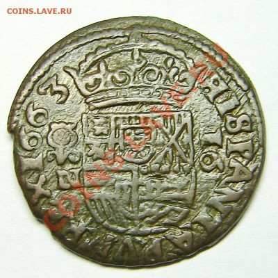 16 мараведи 1663 год, Испания. - DSC06644