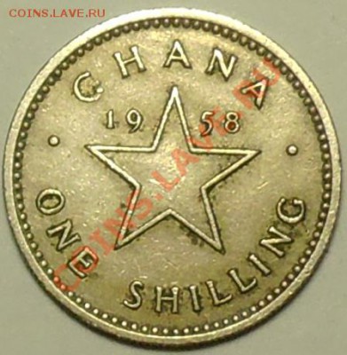 ГАНА - 1 шиллинг 1958 - до 25 апреля - 301