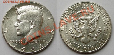СЕРЕБРО иностранное разное МНОГО - США 50 цент 1964 -1
