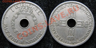Норвегия 1 крона 1940  до 27-04-13  22-00 - Норвегия 1 крона 1940 196