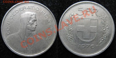 Швейцария 5 франков 1976   до 27-04-13  22-00 - Швейцария 5 франков 1976 193