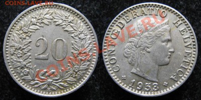 Швейцария 20 раппен 1953  до 27-04-13  22-00 - Швейцария 20 раппен 1953 205
