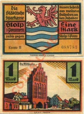 Германия 1 марка 1921гШтольп(Померания) 22.04.2013 22-00 МСК - File9803 копия