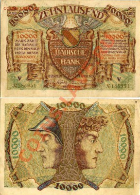 Германия 10 000 марок 1923г.Баден  22.04.13 в 22-00 МСК - File3641 копия