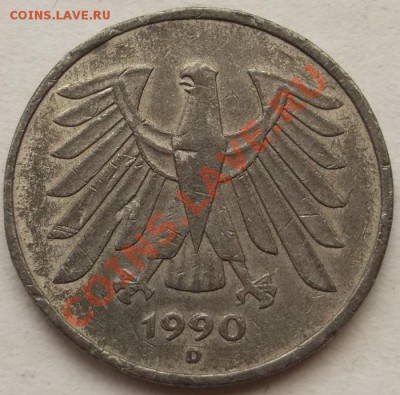 5 марок 1990 ФРГ фальшак для обращения - DSCF2695.JPG