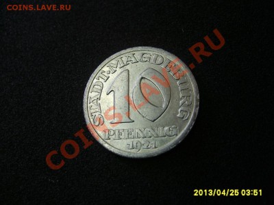 ГЕРМАНИЯ,НОТГЕЛЬД:10 ПФЕННИГОВ 1921,МАГДЕБУРГ!Alдо25.04.2013 - S6000500.JPG