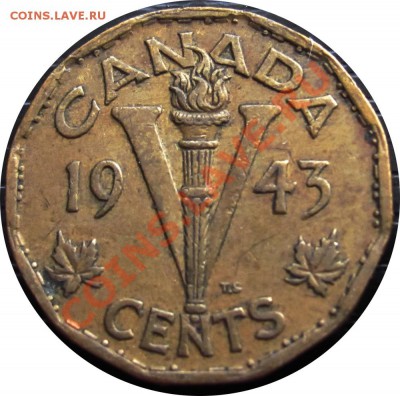 X73 Канада 5¢ 1943 Tombac George VI до 01.05 в 22°° - X73 Canada 5c Tombac 1943_2