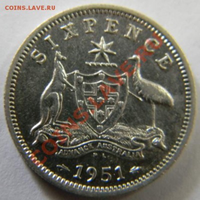 6 пенсов Австралия 1951г. - DSCN5371_thumb