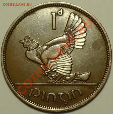 ИРЛАНДИЯ - 1 пенни 1941 - Курочка - до 1 мая - 398