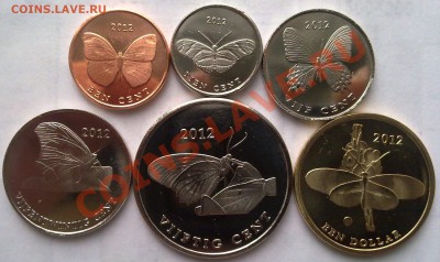 о-в Бонэйр 6 монет 2012 Экзотические бабочки (по фиксу) - 220420138280