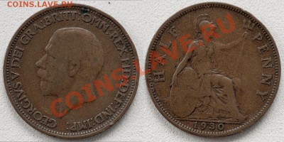 Полпенни (Half Penny) 1930, Великобритания, Георг 5. - HalfPenny1930