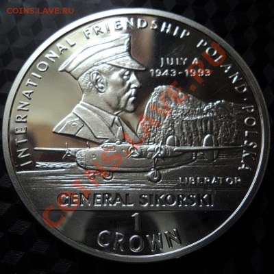 1 крона Гибралтар 1993 генерал Сикорский - DSC00442ф