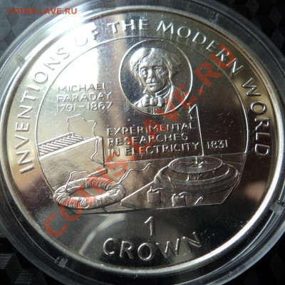 1 крона Мэн 1996 Майкл Фарадей - DSC00435ф