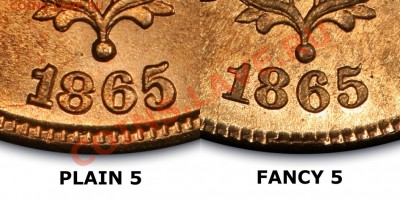 монеты США (вроде как небольшой каталог всех монет США) - 1865 Two Cents Date Comparison 1054x532