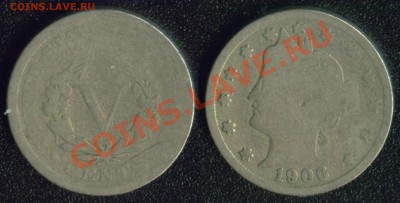 США 5 центов 1906 до 22:00мск 05.05.13 - сша-5-1906