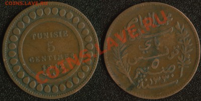 Французский Тунис 5 сантим 1912 до 22:00мск 05.05.13 - тунис-1912-5