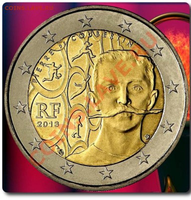 Юбилейные и памятные 2 евро 2011 - ... гг - 2-euros-coubertin-francia-2013