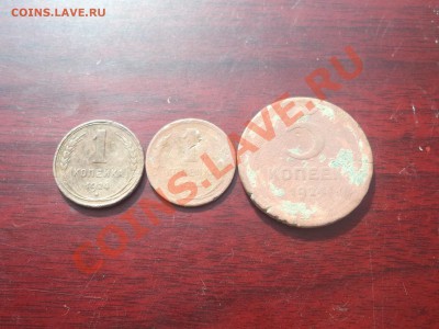 1 копейка (2шт) и 5 копеек 1924г Копанина - DSCF0899.JPG