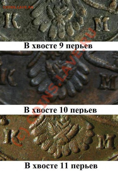5 коп 1783 КМ (в хвосте 11 перьев) - varianty 1783 KM xvosty