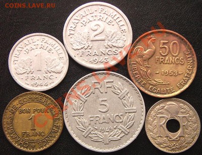 Подборка старых монет Франции; старт 1 рубль; до 2.05_22.02м - 5189
