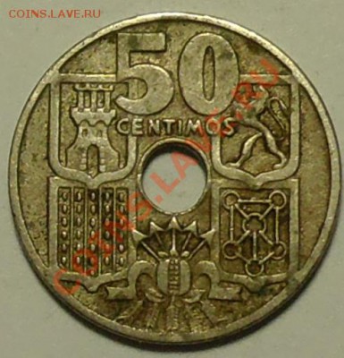 ИСПАНИЯ - 50 сентимо 1949 - до 7 мая - 672