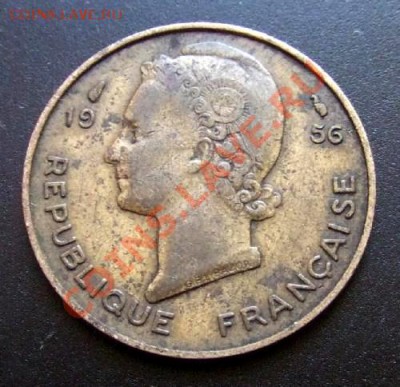 ФРАНЦ. ЗАПАДНАЯ АФРИКА 10 франков (1956) до 07.05 (22.00) - Франц. Зап. Африка 10 франков (1956) А