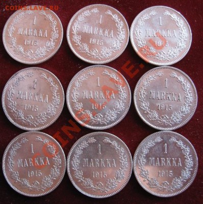 Русская Финляндия 1 марка 1915. Лот 20 шт. Приличные. - image