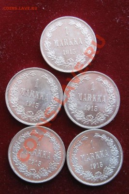 Русская Финляндия 1 марка 1915. Лот 20 шт. Приличные. - image